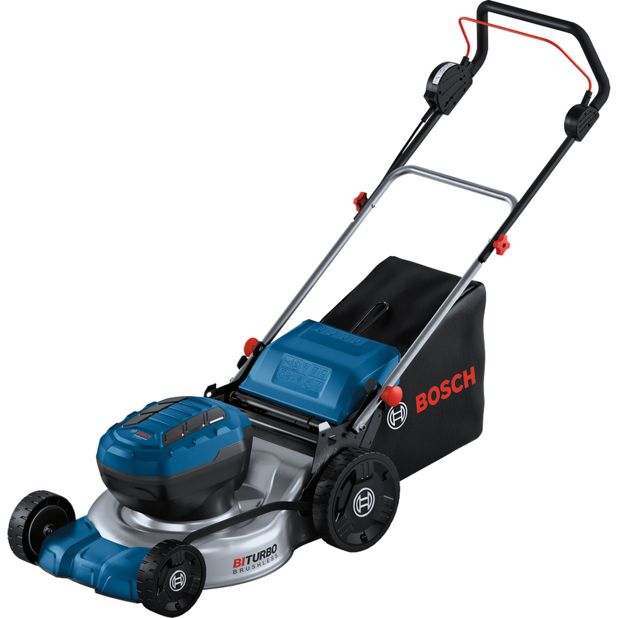 Bosch Professional Cordless Lawn Mower GRA 18V2-46 (36V, 46cm cutting, 60L bag, 6-level adj., brushless, 2x18V batt. req)
