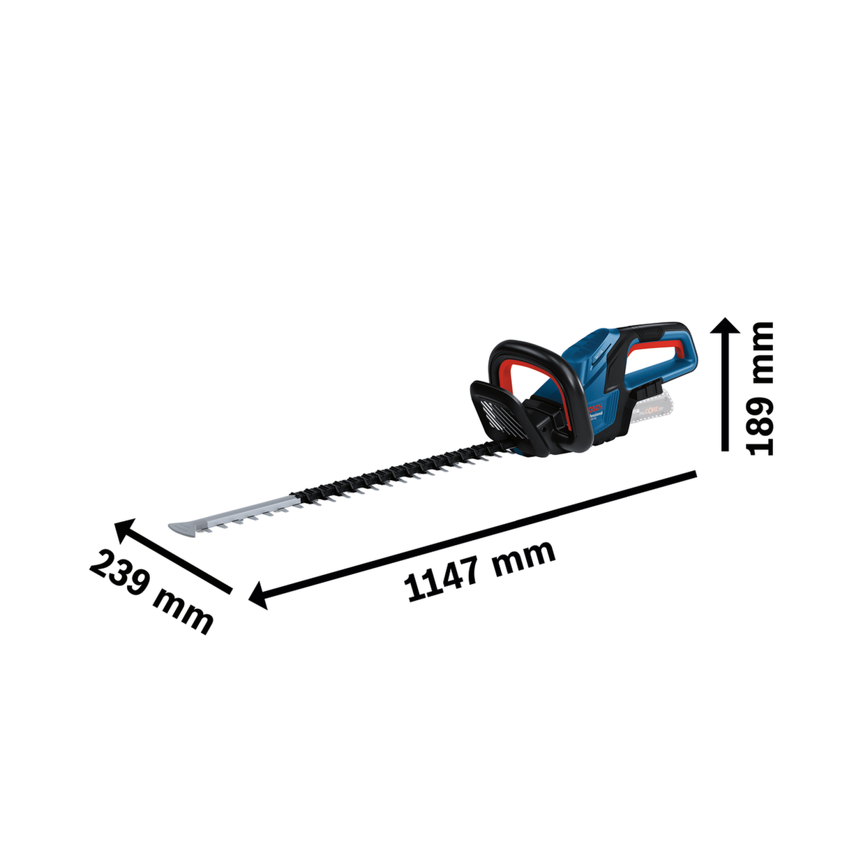 Bosch Professional Cordless Hedgecutter GHE 18V-60 (18V, 60cm blade, 23mm tooth, Anti-Blocking, Brushless, 3kg excl. batt)