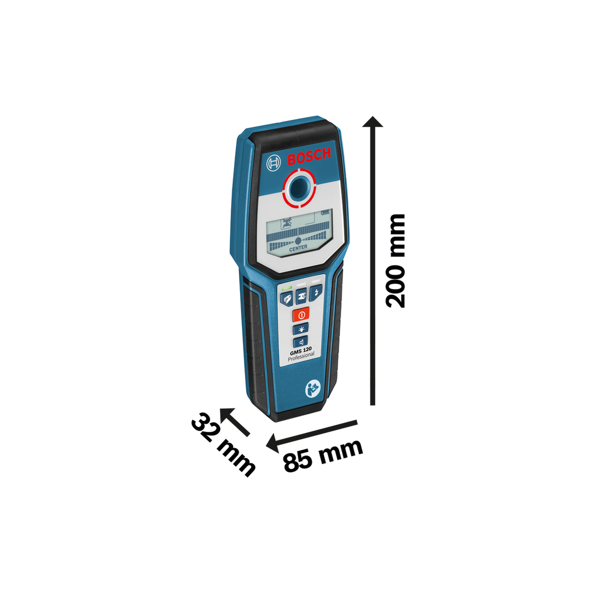 Bosch Professional Wall Scanner GMS 120 (Detection of wood, metal, live cables, Auto-calibration)
