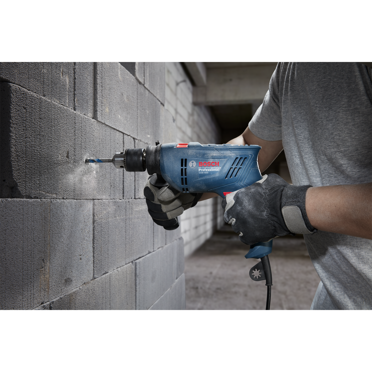 Bosch Professional Impact Drill GSB 600 (600W motor, Includes 100 accessories and carrying case, For versatile tasks)