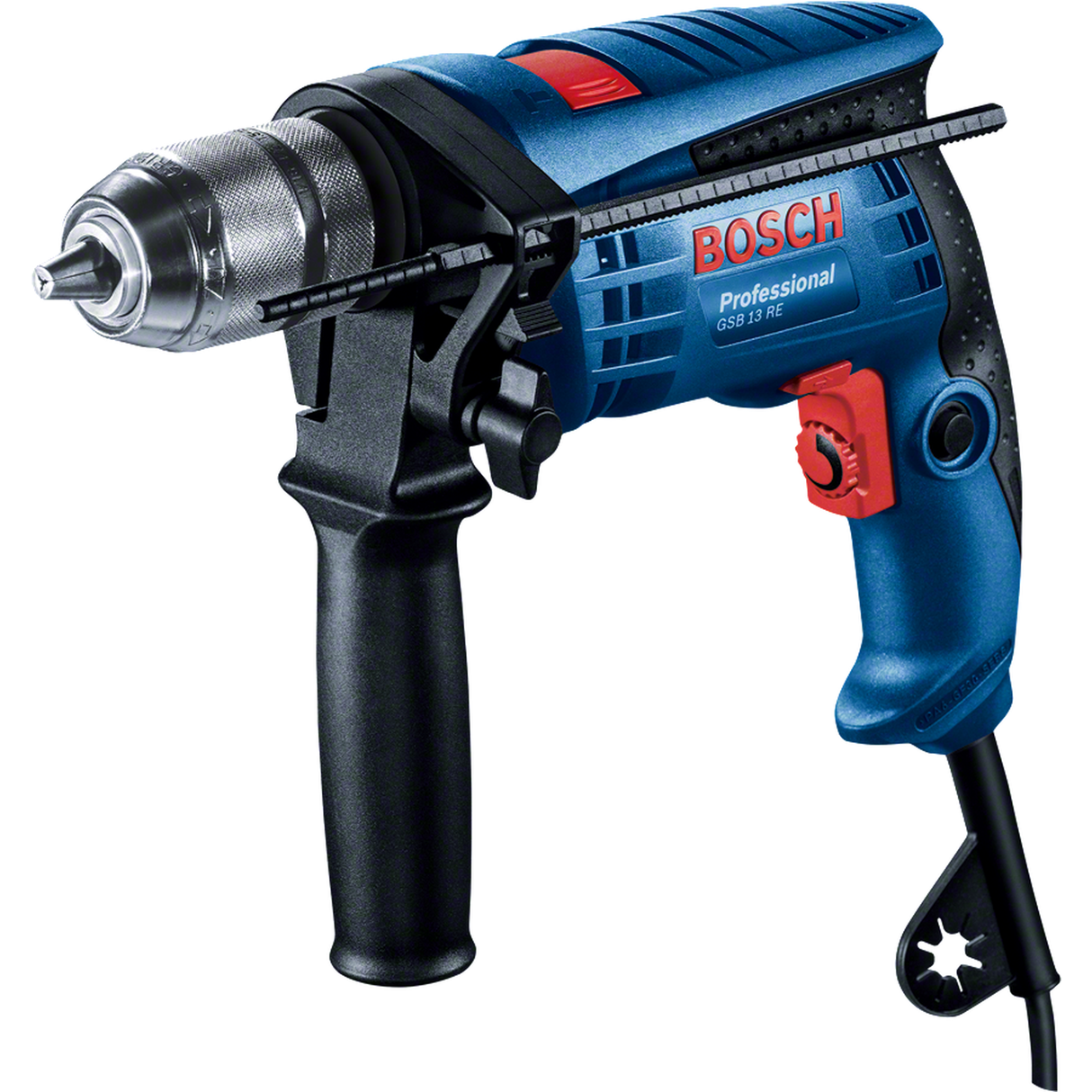 Bosch Professional Impact Drill GSB 13 RE (600W motor, With auxiliary handle, For versatile drilling and impact drilling)