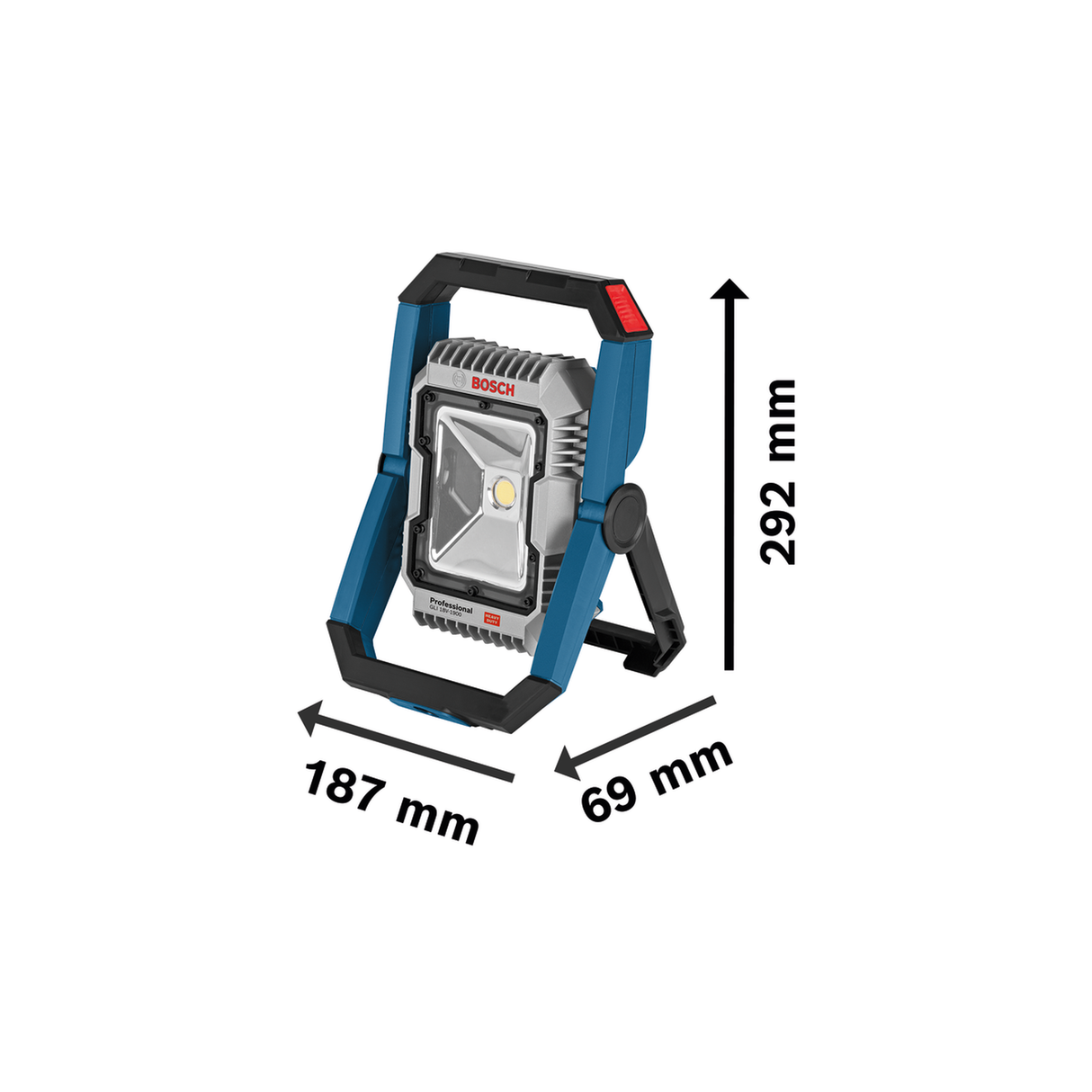 Bosch Professional Cordless Worklight GLI 18V-1900 (18V System, 1900 lumens, Bare tool/Body only, Powerful illumination)