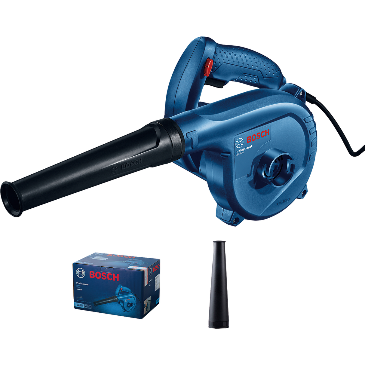 Bosch Professional Blower GBL 620(620W, 3.5m³/min, 16,000rpm, 230V, 1.7kg, S.o.S - no accessories mentioned)