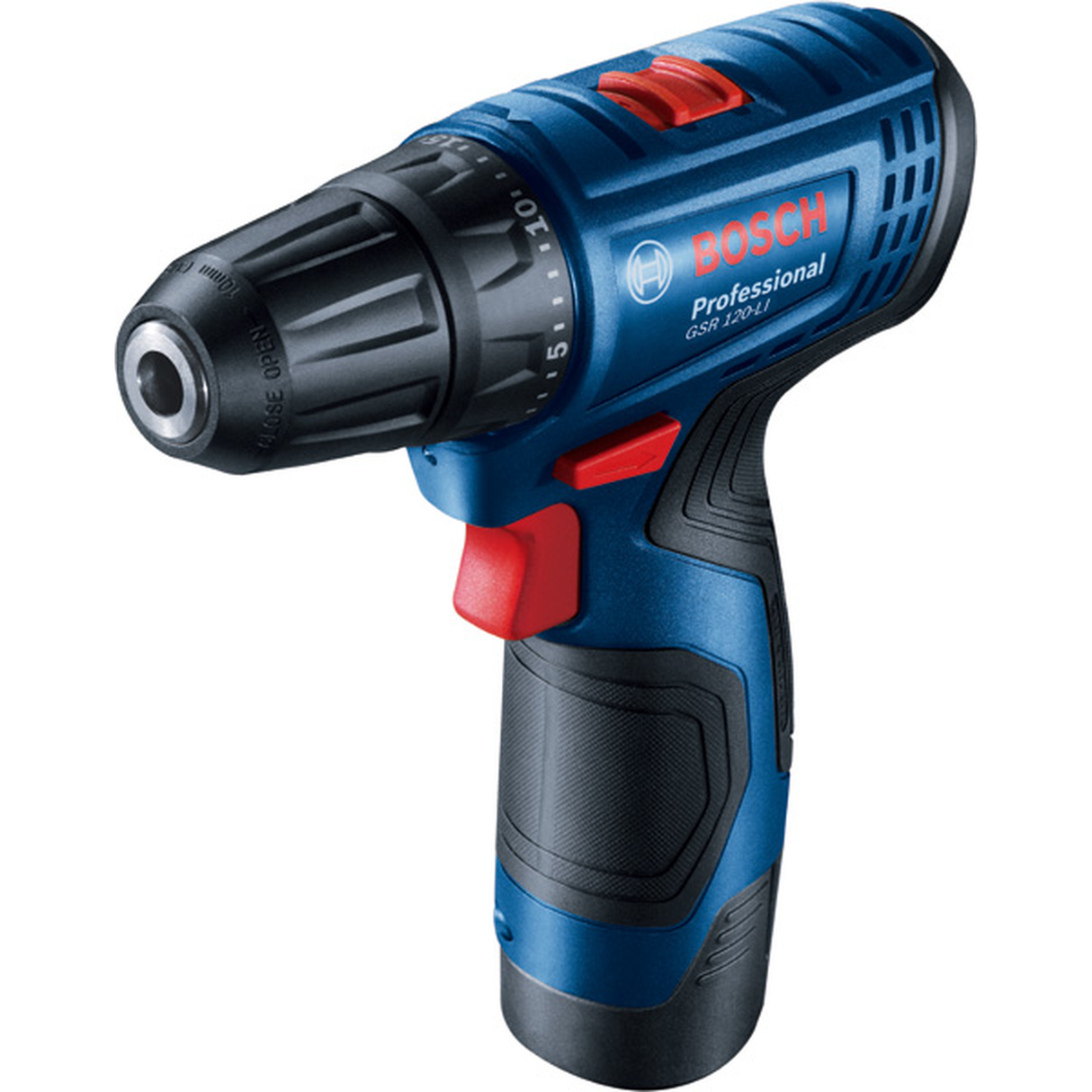 Bosch Professional 12V System Cordless Drill/Driver GSR 120-LI (30Nm torque, incl. 2x 2.0Ah batteries, Charger GAL1210CV, Carry case)