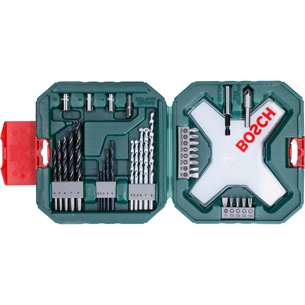 Bosch X-Line Classic 34-Piece Drilling & Screwdriving Set (for wood, metal, masonry, incl. storage case)