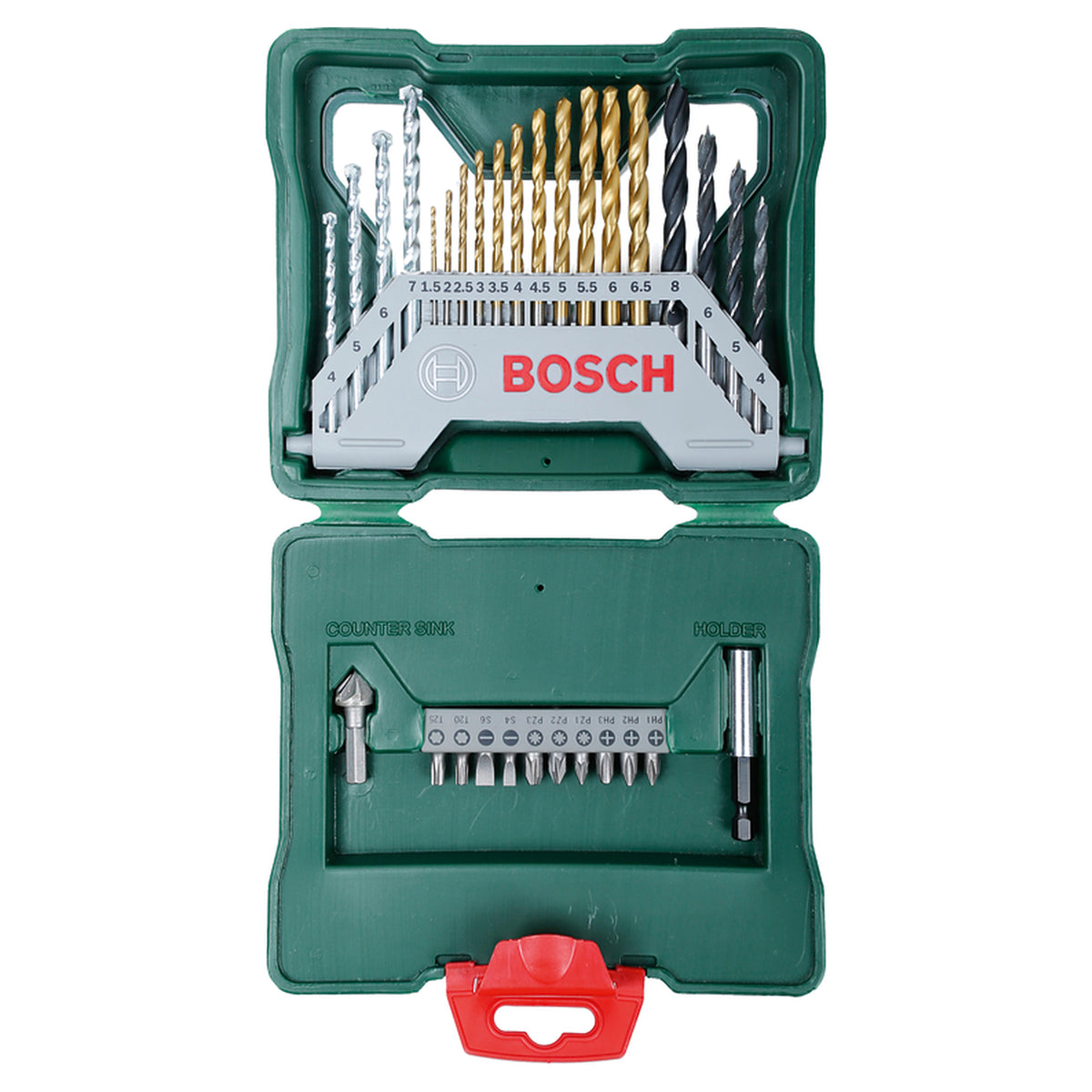 Bosch X-Line 30-Piece Accessory Set (Drilling & Screwdriving, for wood, metal, masonry, incl. storage case)