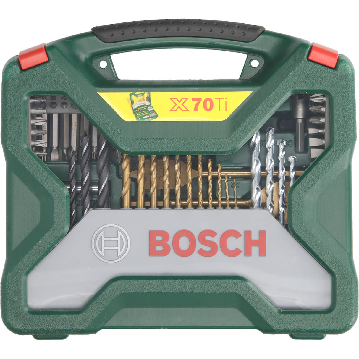 Bosch X-Line 70-Piece Drill Bit & Screwdriver Set (for wood, metal, masonry, incl. magnetic universal holder, storage case)
