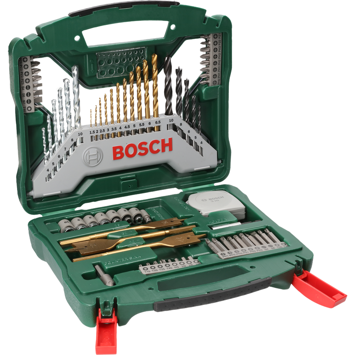 Bosch X-Line 70-Piece Drill Bit & Screwdriver Set (for wood, metal, masonry, incl. magnetic universal holder, storage case)