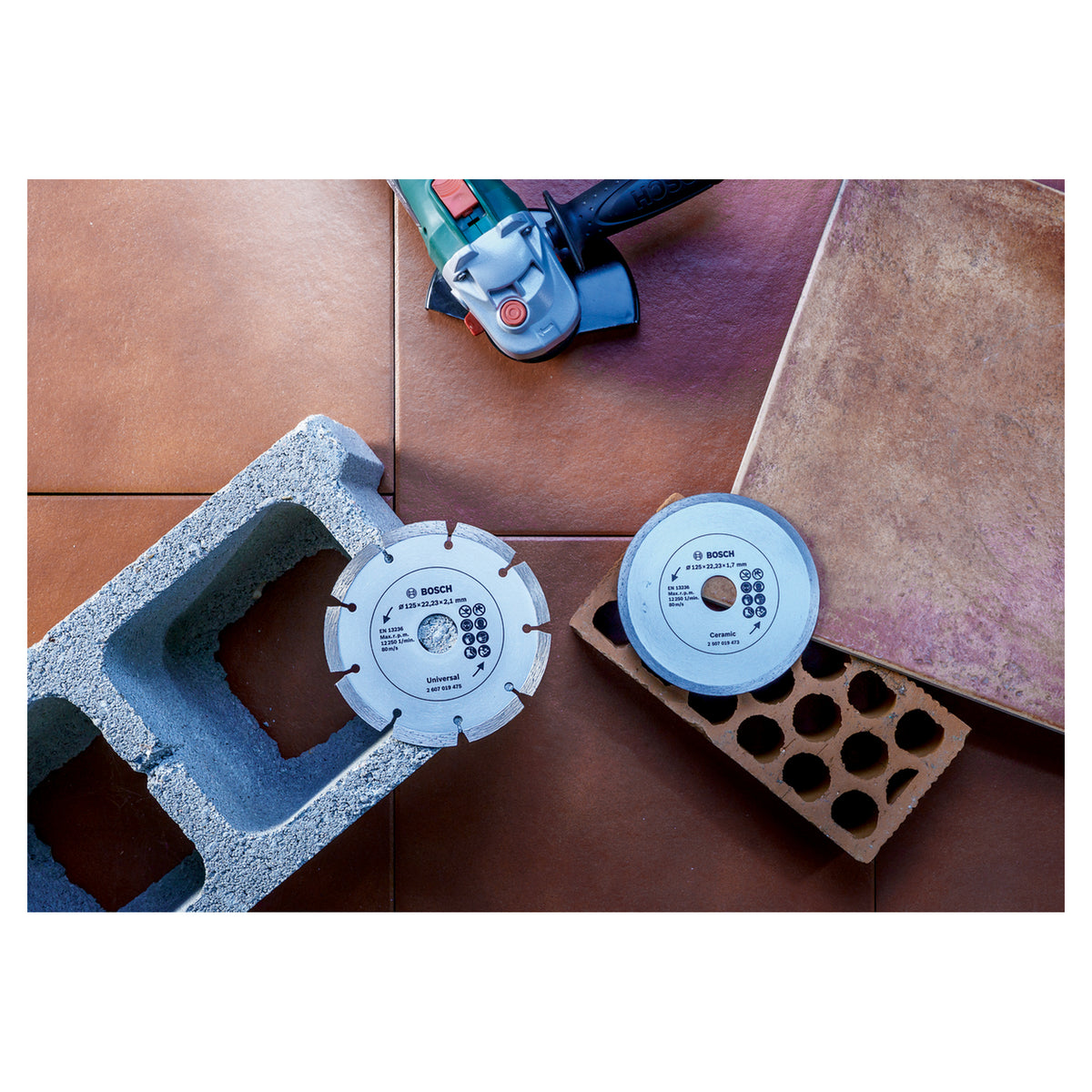 Bosch Diamond Cutting Disc Twin Set for Tile/Construction (115x22.23x1.7mm, For combined tile and construction use)