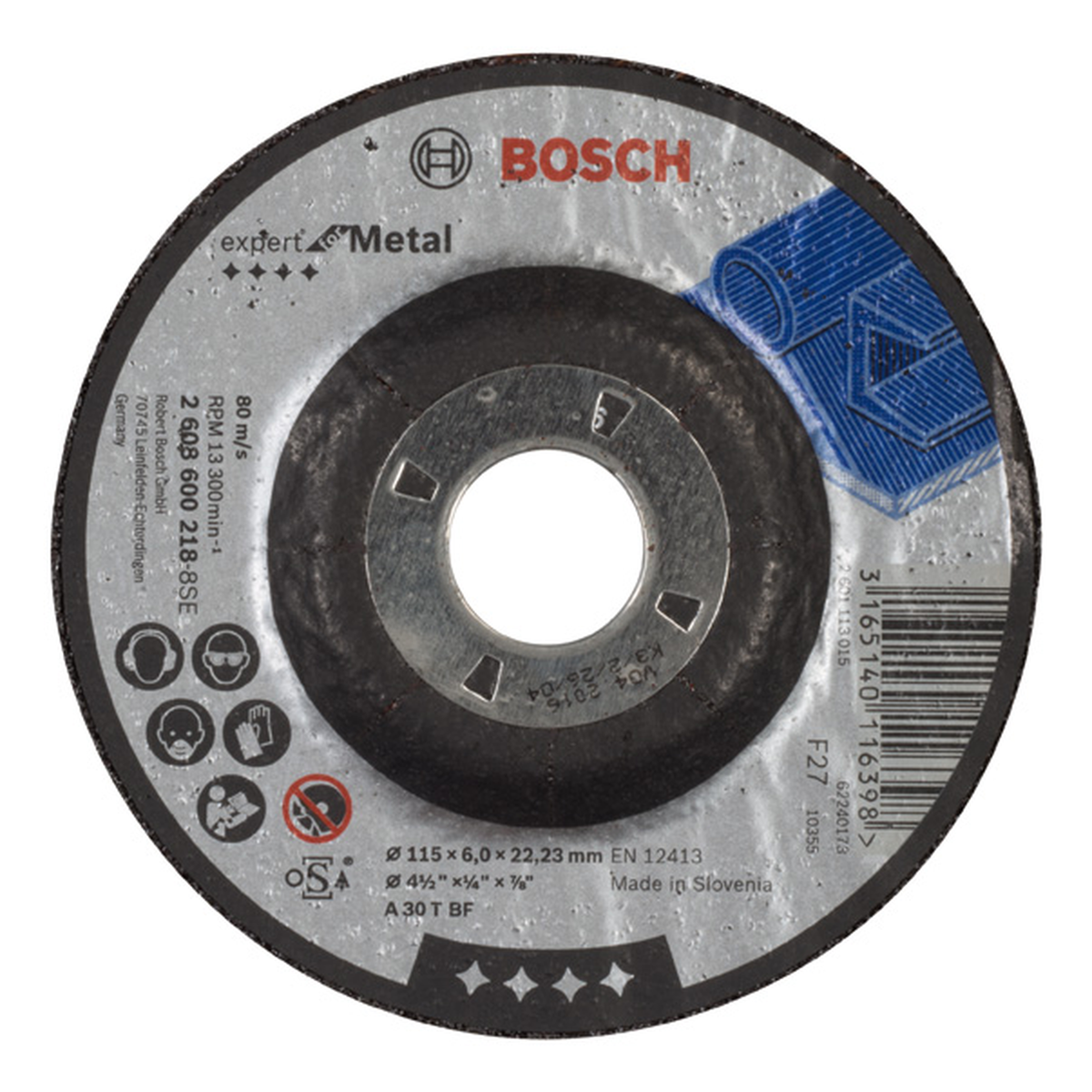 Bosch Grinding Disc Expert for Metal (115x6x22.23mm, For high-performance metal grinding)