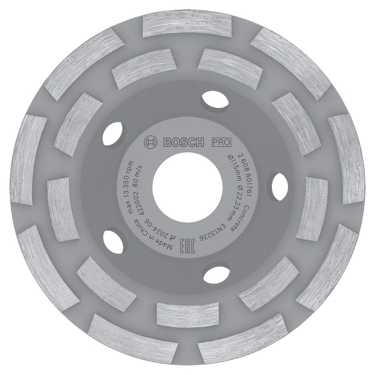 Diamond Grinding Head Expert for Concrete, Double Row 115mm