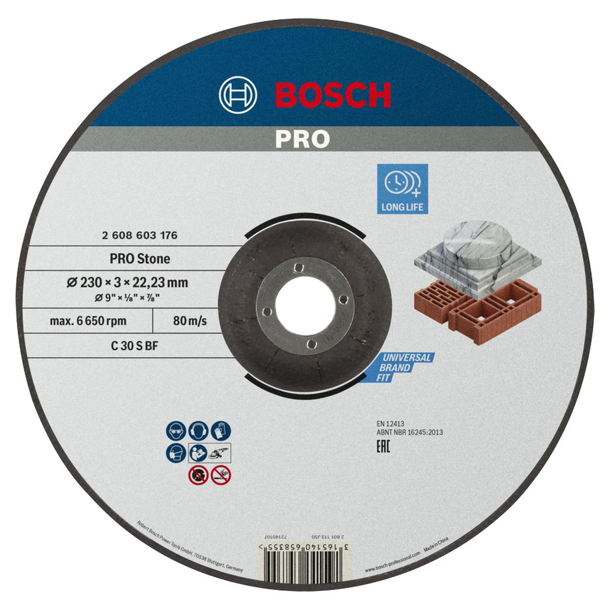 Bosch Cutting Disc Standard for Stone 230x3x22.23mm