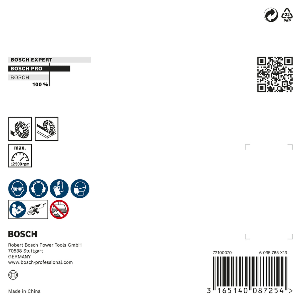 Bosch Heavy for Steel Knotted Wire Wheel 115mm M14 (0.5mm wire for fast removal of rust, scale, and paint from large steel surfaces), compatible with angle grinders.