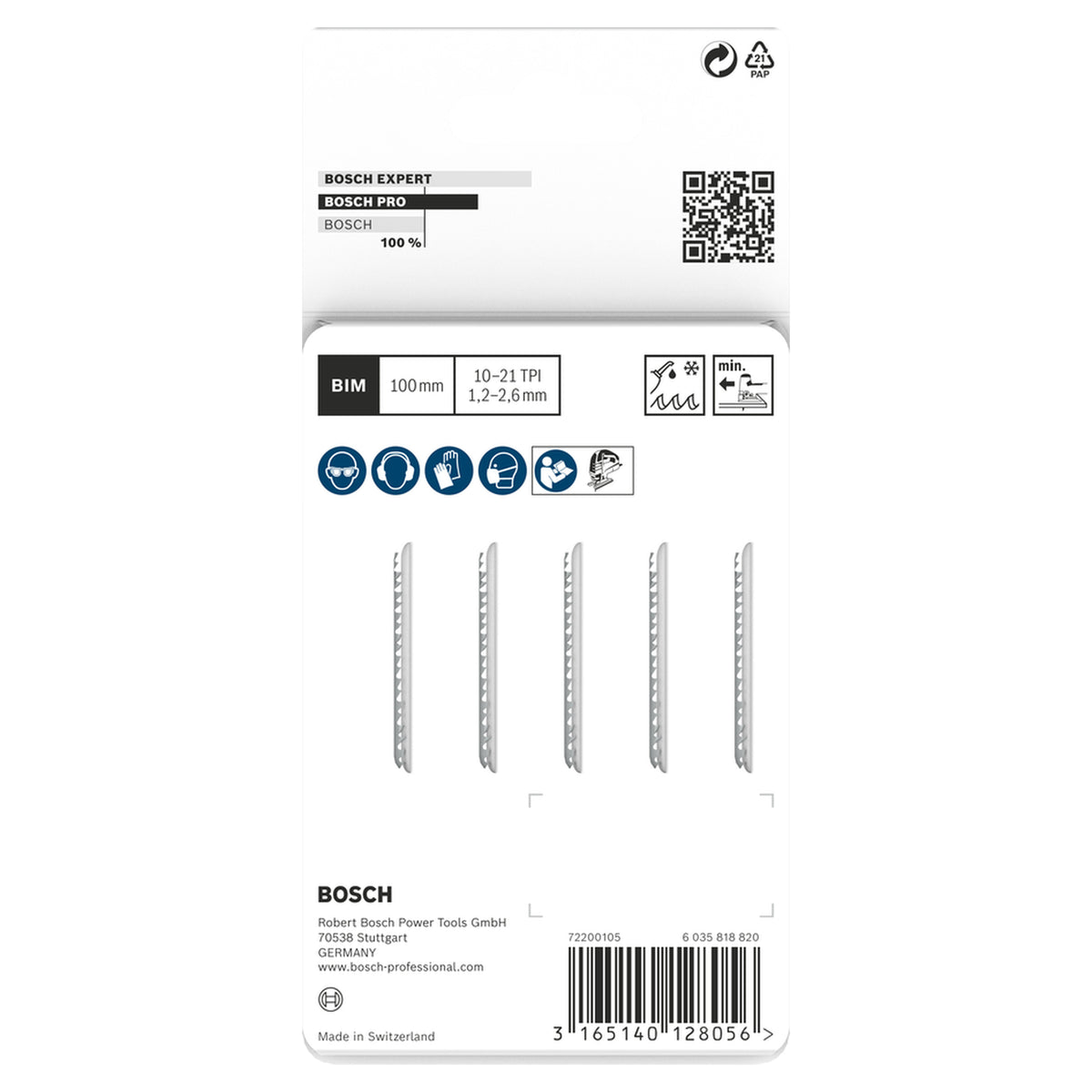Bosch Jigsaw Blades T 123X HSS Progressor for Metal (5-piece set, For progressive cutting in metal, HSS)
