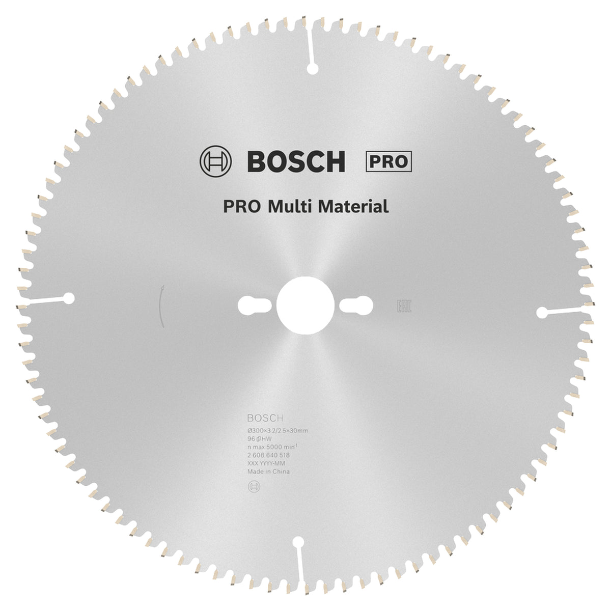 Bosch Circular Saw Blade Multi-Material (B, 300x30mm, 96 teeth, For various materials including wood, metal, plastic)
