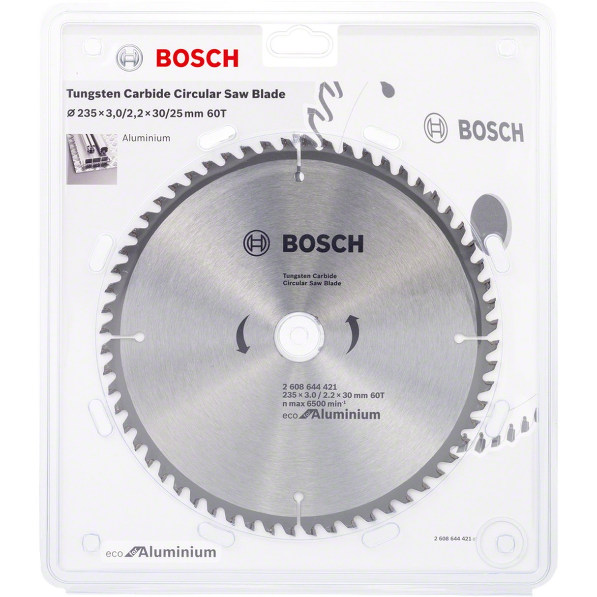 Bosch Professional Eco for Aluminium Circular Saw Blade 235x30-60 (Outer diameter 235mm, Bore 30mm, 60 Teeth, TCG, incl. 1x Saw blade)