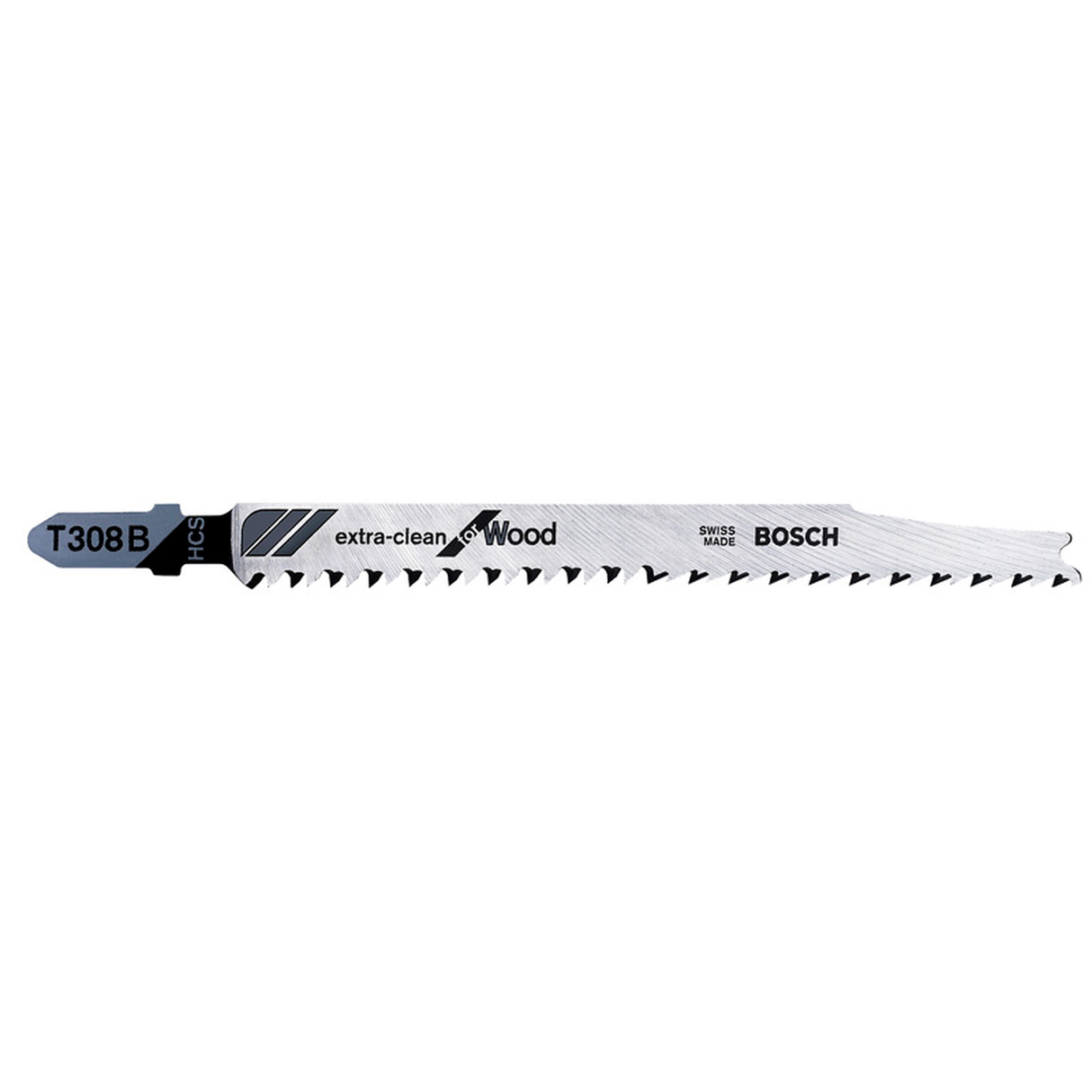 Bosch JSB Set T 308B RB Extra Clean for Wood 5pcs (for extremely clean and precise cuts in wood, ideal for fine woodworking and furniture making, T-shank design for optimal power transmission), compatible with jigsaws.