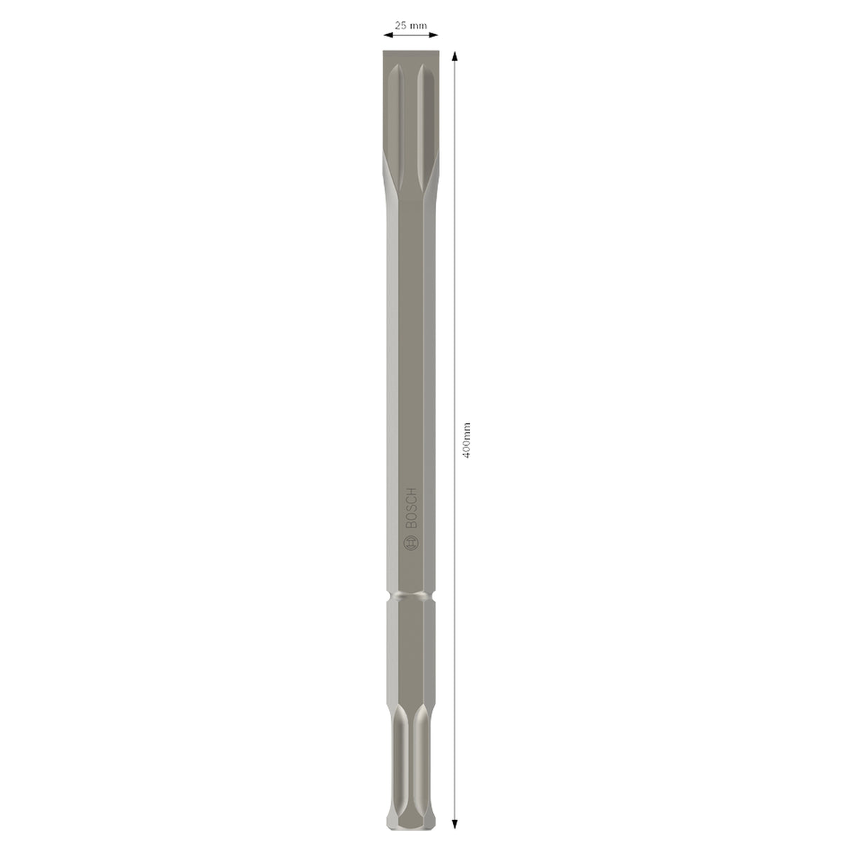 Bosch HEX Flat Chisel (22mm shank, 25x400mm, For heavy-duty concrete demolition)