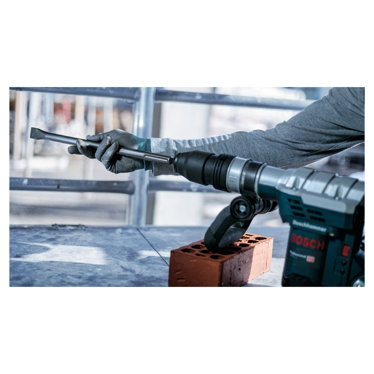Bosch SDS Max Flat Chisel Set (600x25mm, 10-piece pack, For concrete demolition)
