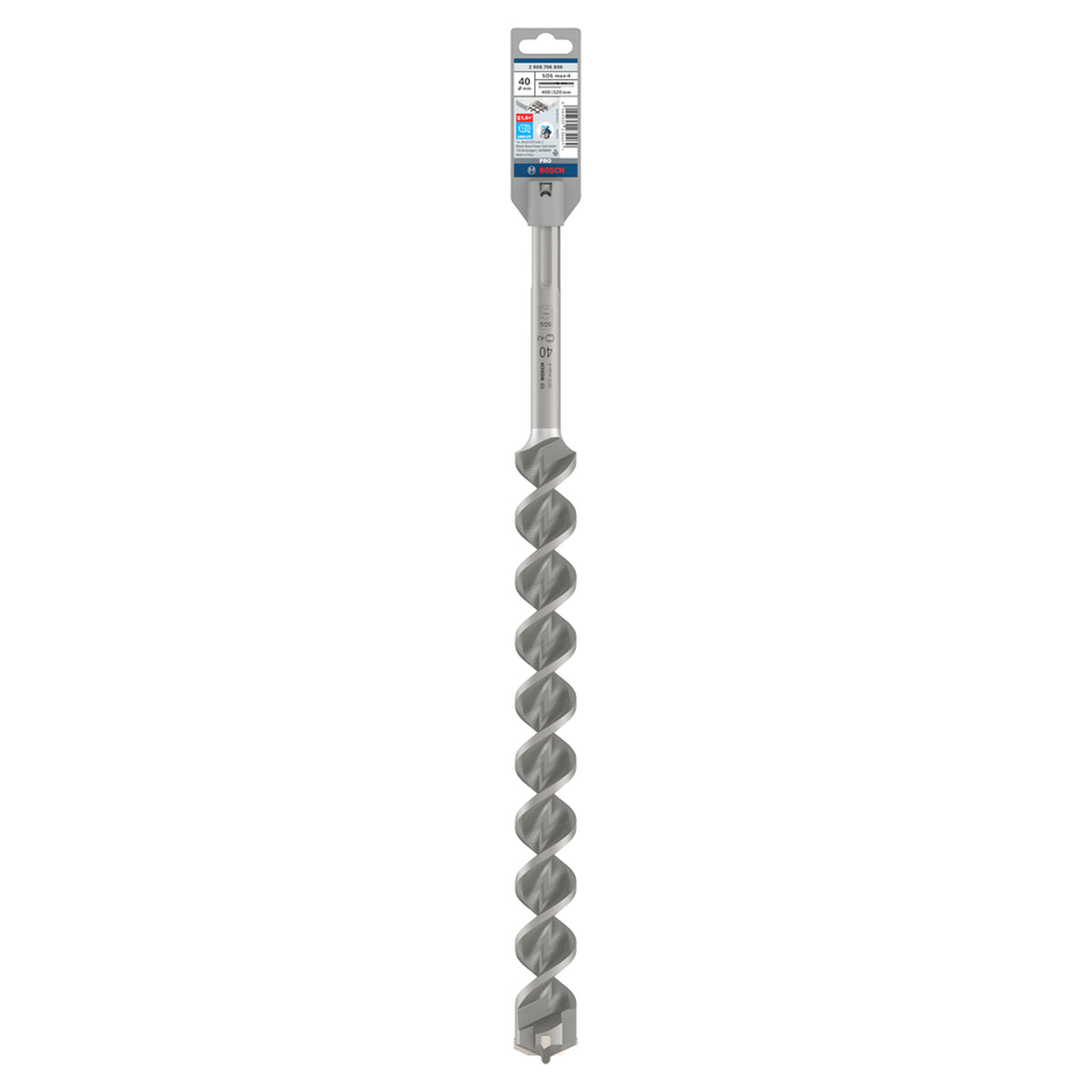 Bosch SDS max-4 Hammer Drill Bit (40x400/520mm, For concrete and masonry, 4-cutter head)
