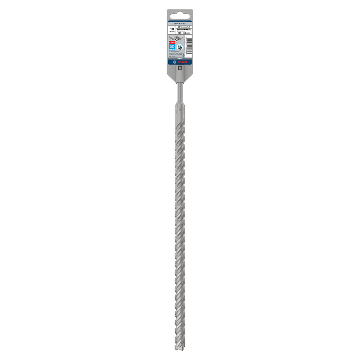 Bosch SDS Plus-5X Hammer Drill Bit (18x400/450mm, For reinforced concrete and masonry, Long life)