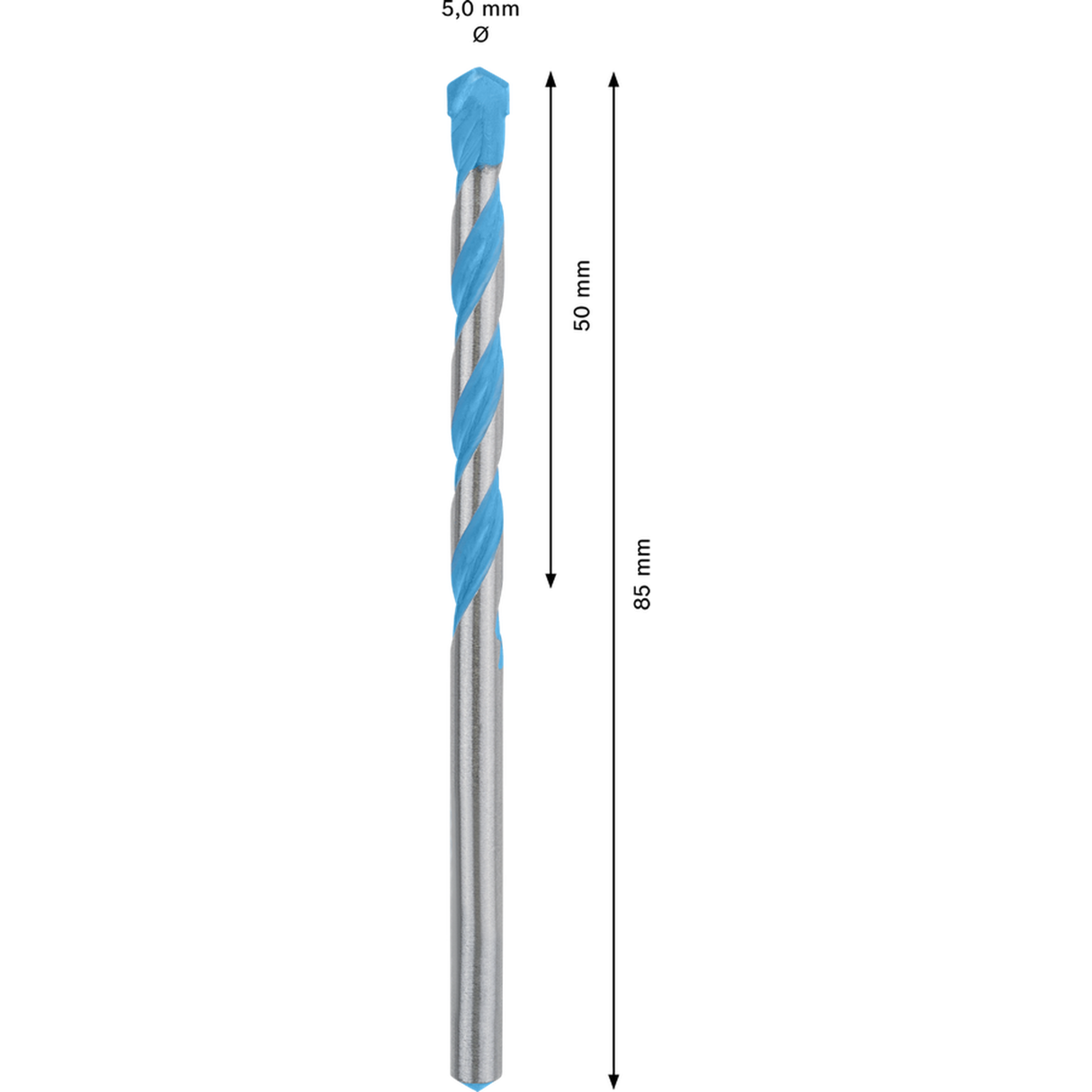 Bosch CYL-9 MultiConstruction Drill Bit (5x50x85mm, For various materials: tile, wood, metal, masonry)