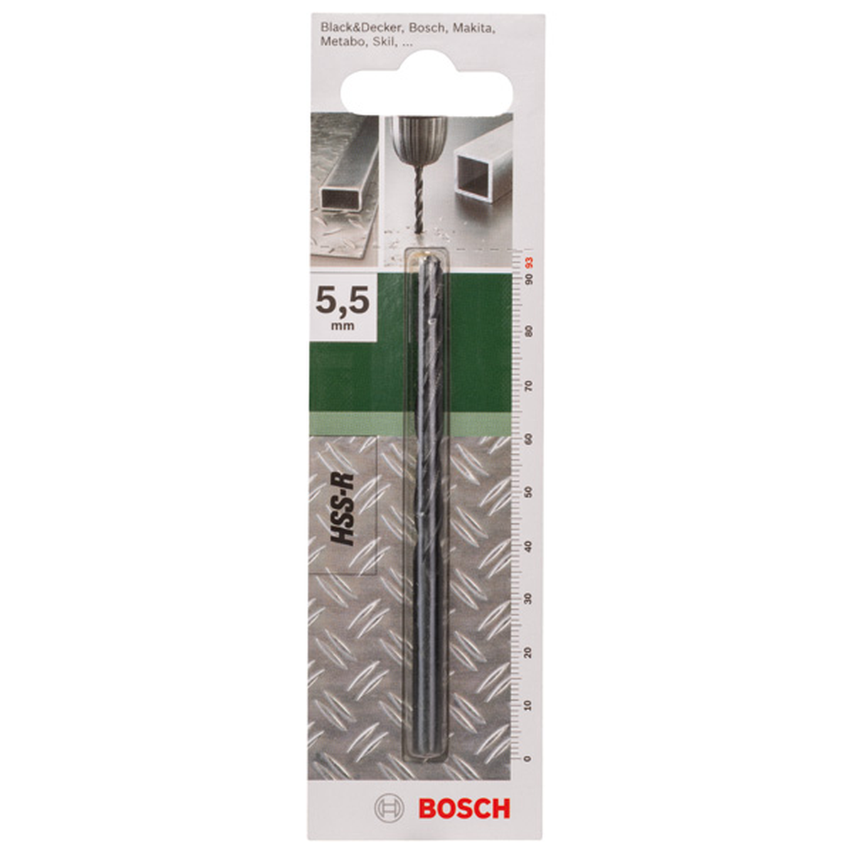 Bosch HSS-R Metal Drill Bit (5.5x57x93mm, For general drilling in metal)