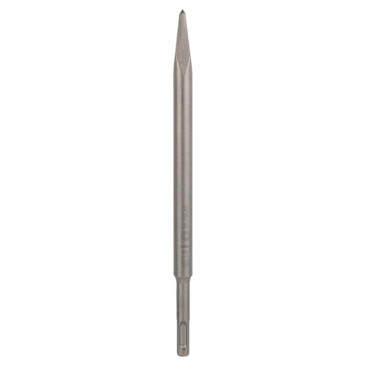 Bosch Pointed Chisel SDS Plus with Squared Tip 250mm (for precise demolition and adjustment work in concrete and masonry, squared tip provides better control and material removal in corners), compatible with SDS Plus hammer drills.