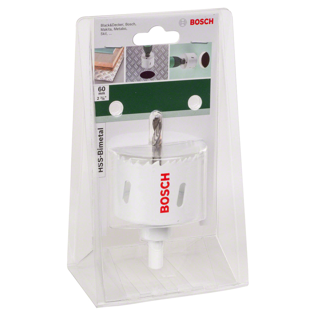 Bosch Hole Saw Bi-Metal HSS 60mm (bi-metal hole saw for general purpose drilling in wood, metal, and plastic).
