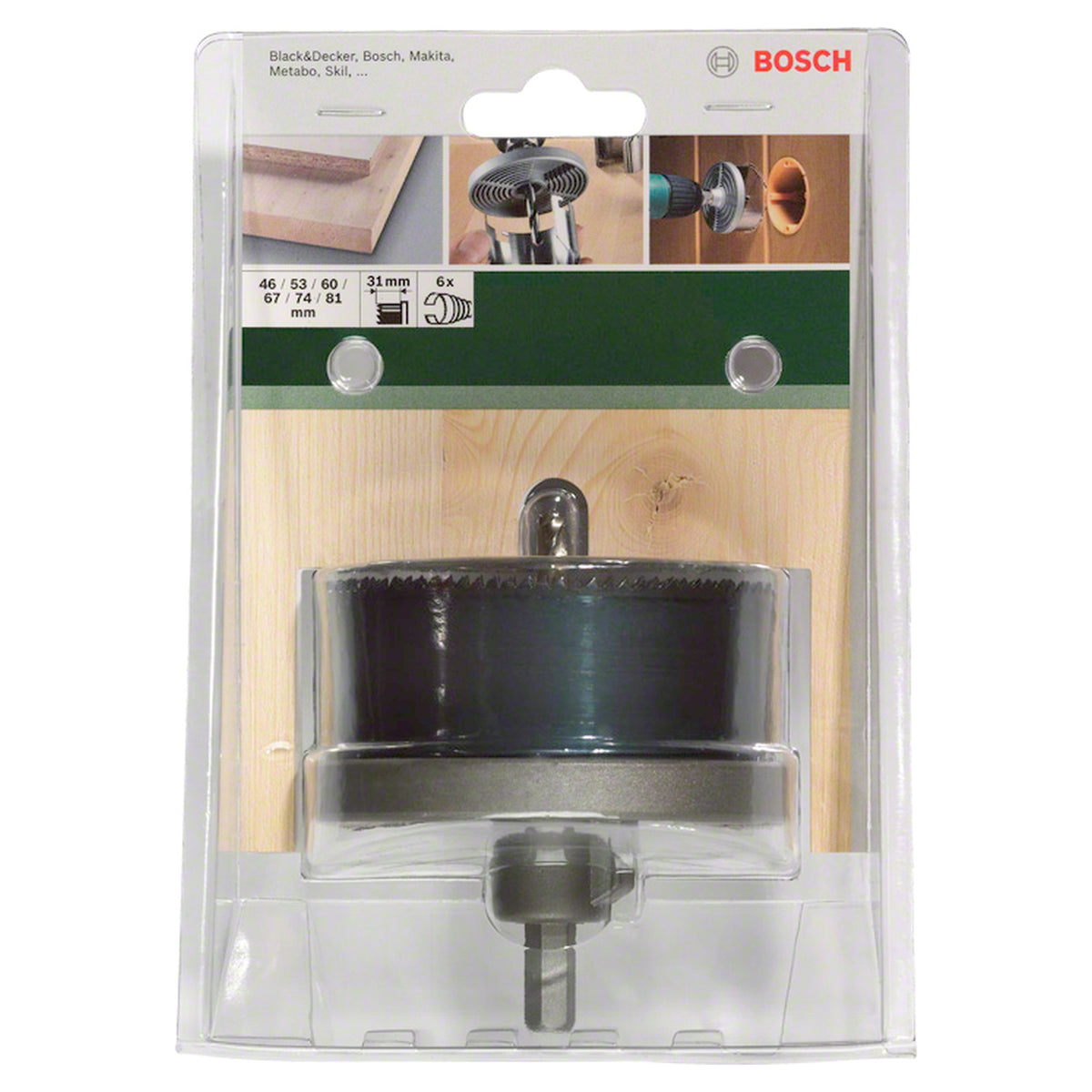 Bosch 6-Piece Hole Saw Set (46-81mm, For various materials)
