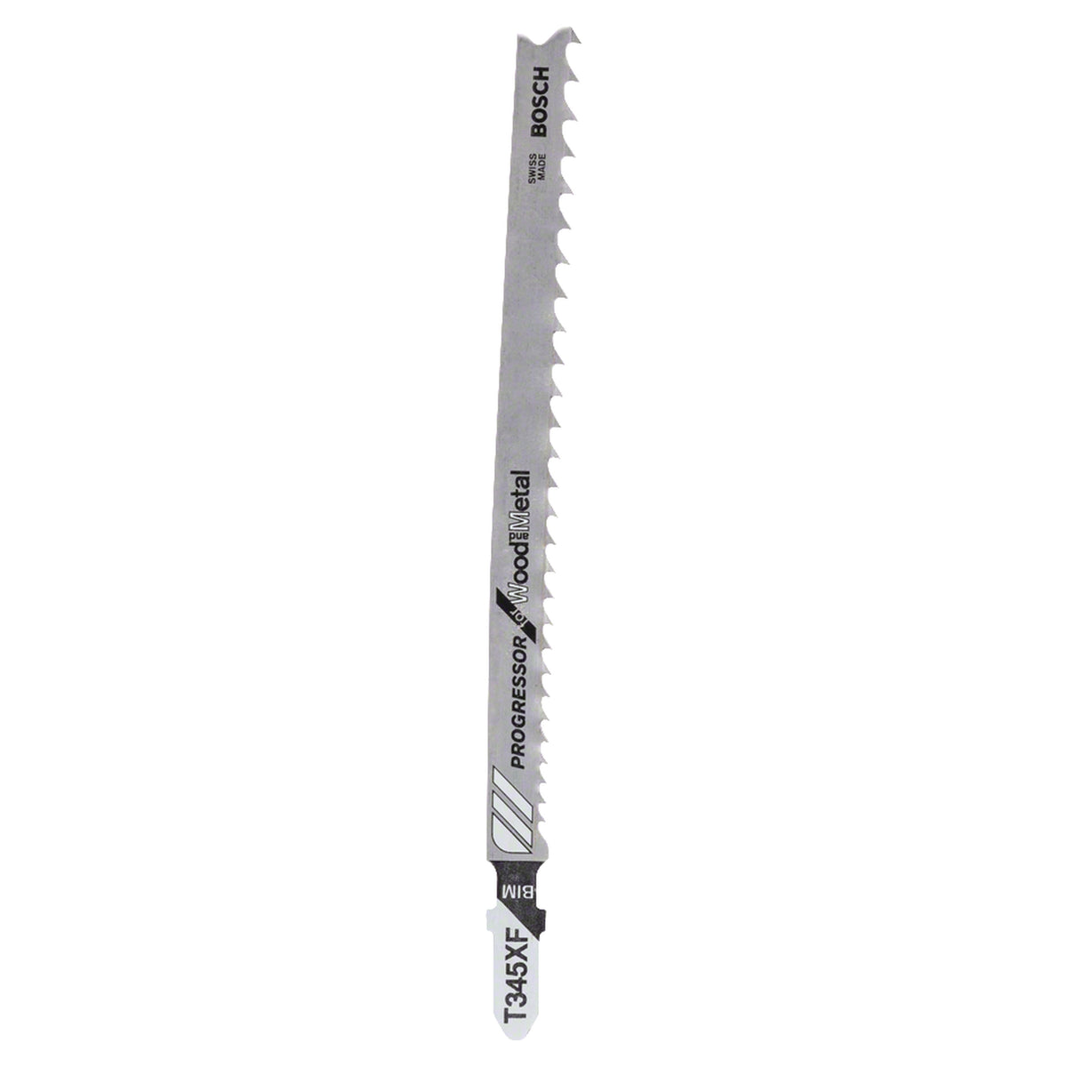Bosch Jigsaw bladeSet T 345XF Progressor for Wood/Metal 2pcs (progressive tooth design for fast and powerful cuts in both wood and metal, T-shank design for optimal power transmission), compatible with jigsaws.