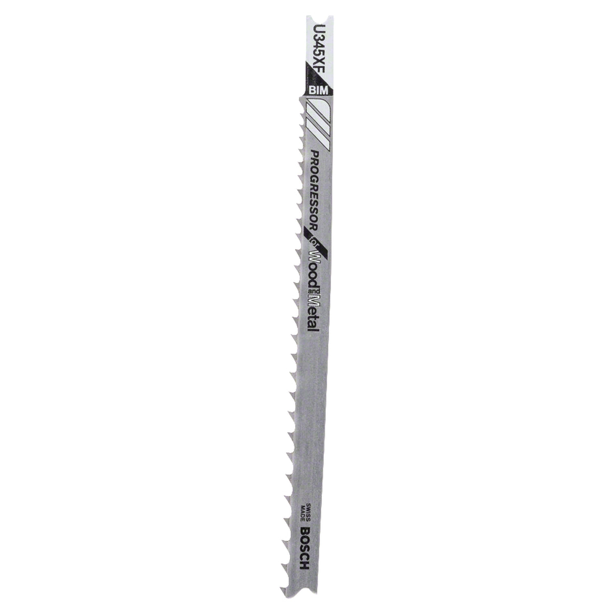Bosch Jigsaw blade Set U345XF Progressor for Wood/Metal 2pcs (progressive tooth design for fast and powerful cuts in both wood and metal, U-shank for secure fit), compatible with jigsaws.
