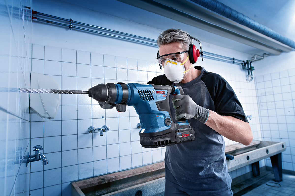 Bosch Professional Cordless Rotary Hammer GBH 18V-34 C (18V System, SDS-Plus, without battery/ charger, carrying case)