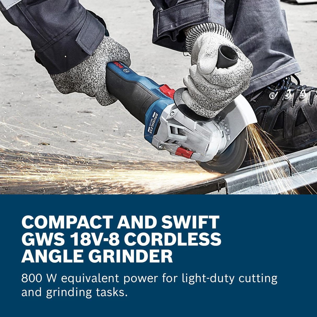 Bosch Professional 18V System Cordless Angle Grinder GWS 18V-8 (Disc Diameter 115mm, incl. 2X GBA 4.0Ah Batteries, GAL 18V-40 Charger, L-BOXX)