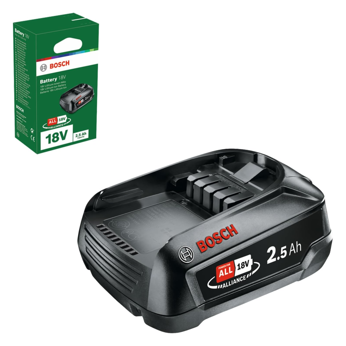 Bosch Home and Garden Battery Pack PBA 18V (battery 2.5 Ah W-B, 18 Volt System, in carton packaging)