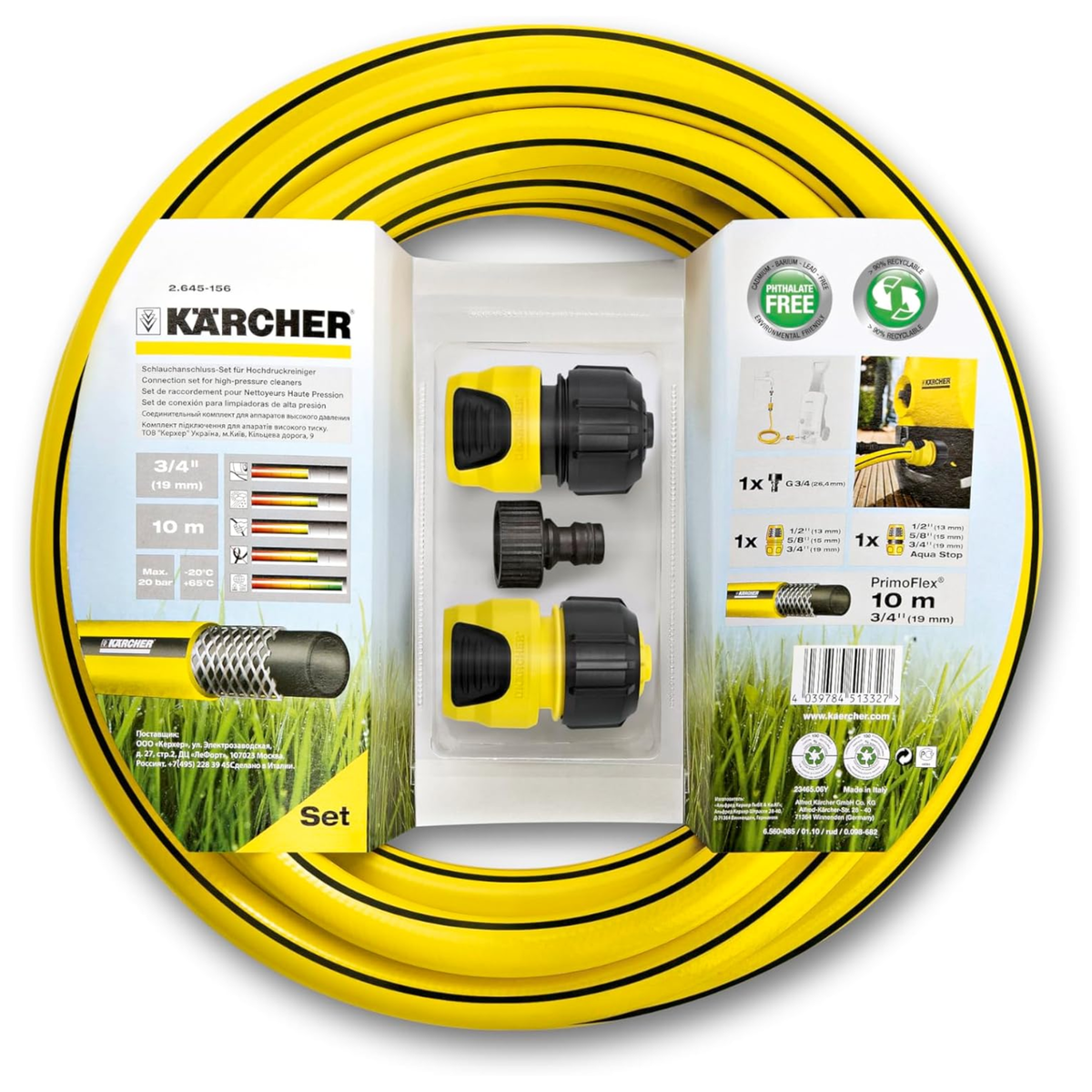 Karcher 2.645-156.0 – PrimoFlex Water Supply Hose Set, ¾-Inch, 10 m
