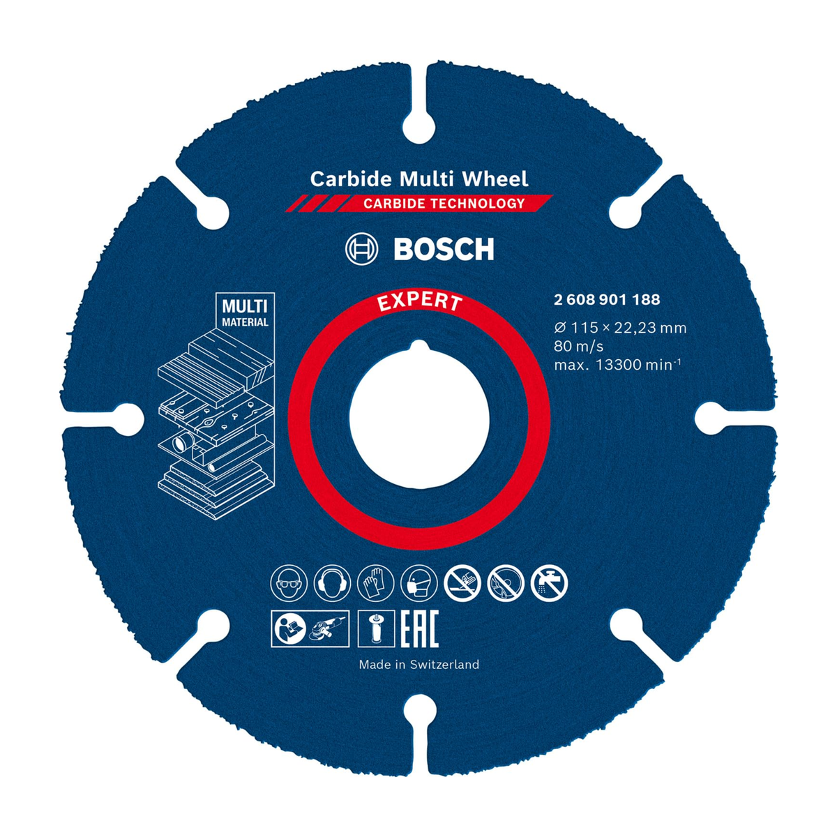 Bosch 2 608 901 188 – EXPERT Carbide Multi Wheel Cutting Disc, 115 × 22.23 mm