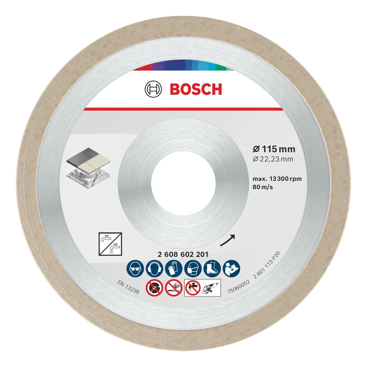 Bosch 2 608 602 201 – Standard for Ceramic Diamond Cutting Disc, 115 × 22.23 mm