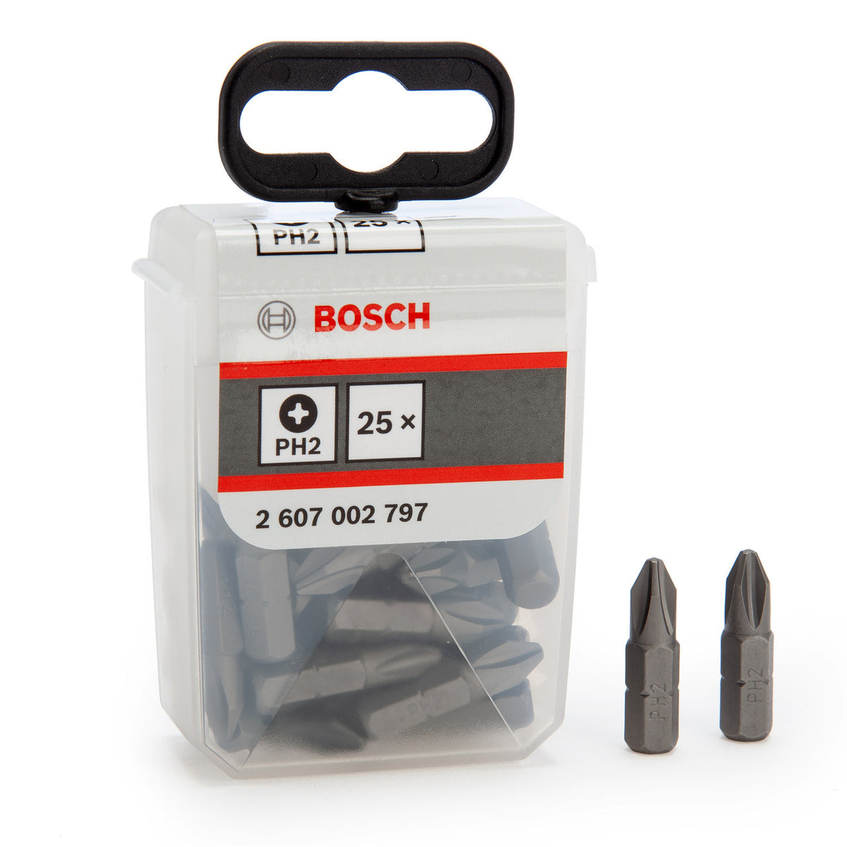 Bosch Screwdriver Bit TicTac Box (25-piece, PH2, Convenient storage for Philips head bits)