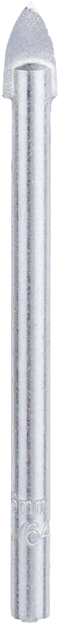Bosch Glass Drill Bit 6mm (for precise drilling in glass, tiles, and ceramics, carbide-tipped for long life and clean holes), for use with rotary drills at low speed.