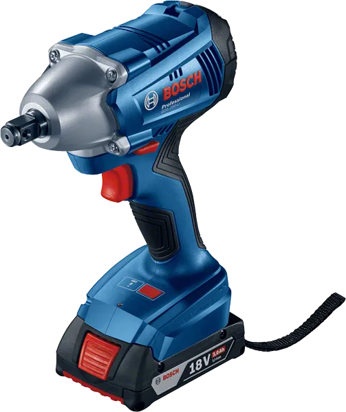 Bosch Professional Gds 250-Li Impact Wrench including 2 batteries, fast charger, and carrying case.