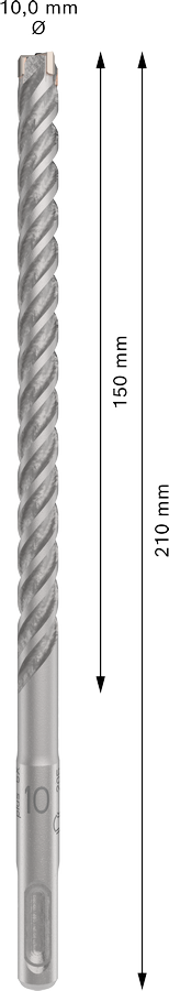 Bosch SDS-Plus-5X Hammer Drill Bit (10x150/210mm, For reinforced concrete and masonry)