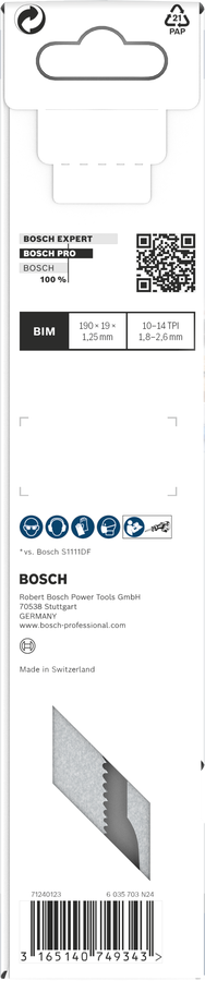 Bosch RSB BIM Special for Pallet Repair S725VFR 5pcs (a 5-pack of specialized reciprocating saw blades for pallet repair, designed for cutting wood and nails with high durability), compatible with reciprocating saws.