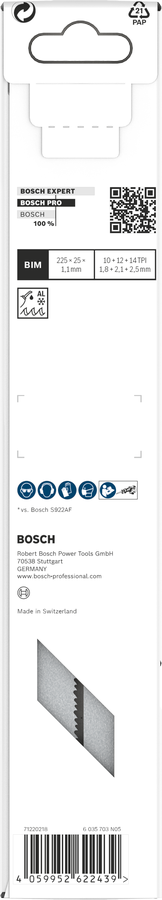 Bosch PROTHICKMETAL PRECISE S1137HBF BLADE 5PC (for precise and strong cuts in thick metal, high-quality material for enhanced durability and performance, bulk pack for continuous use), compatible with jigsaws.