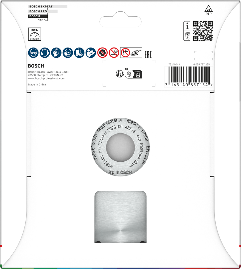 Bosch Diamond Cutting Disc ECO for Universal Turbo (180mm, For general construction materials, cost-effective)