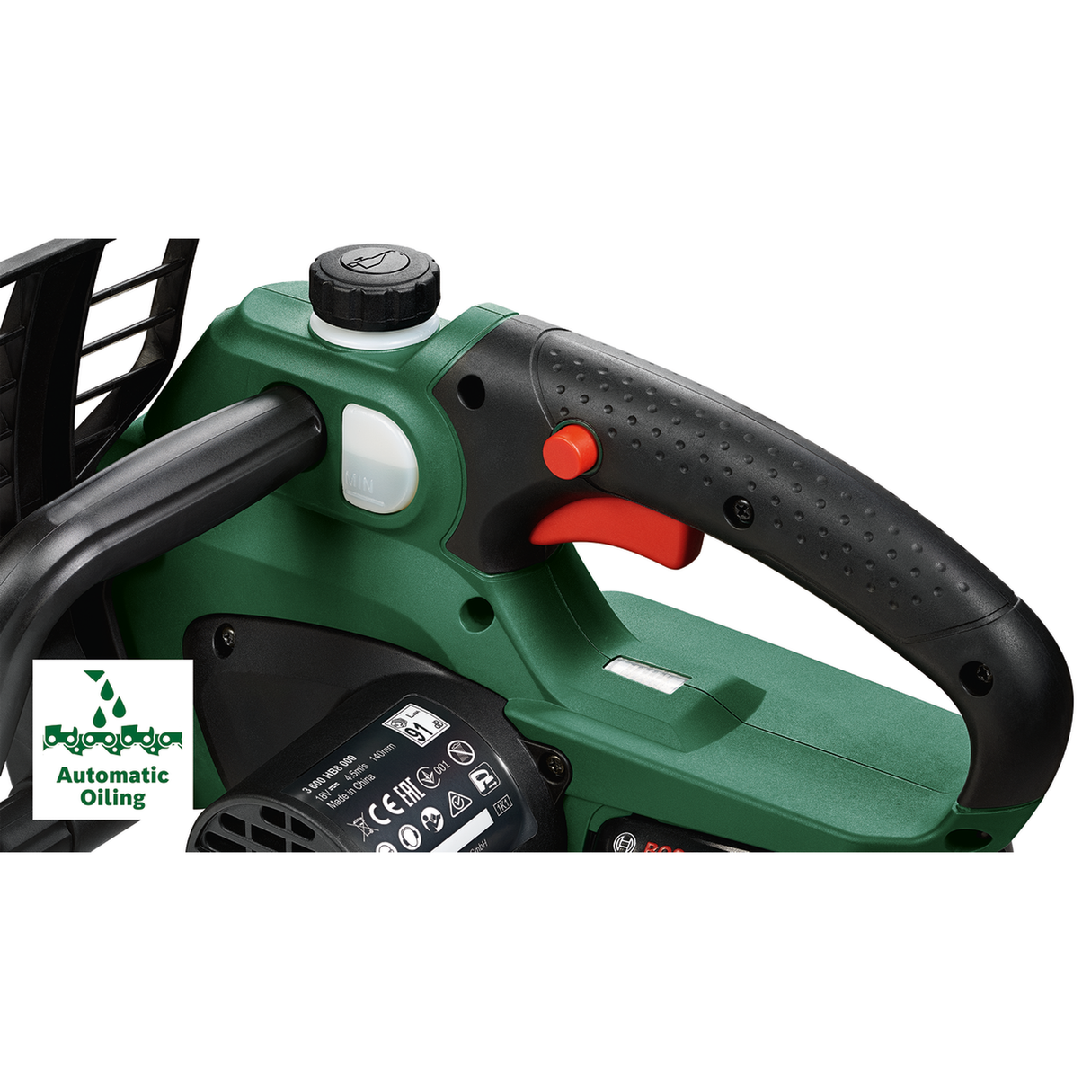 Bosch Garden Cordless Chainsaw UniversalChain 18 (18V, 20cm bar, 4.5m/s, SDS, auto-oil, 2.7kg body, POWER FOR ALL ALLIANCE)