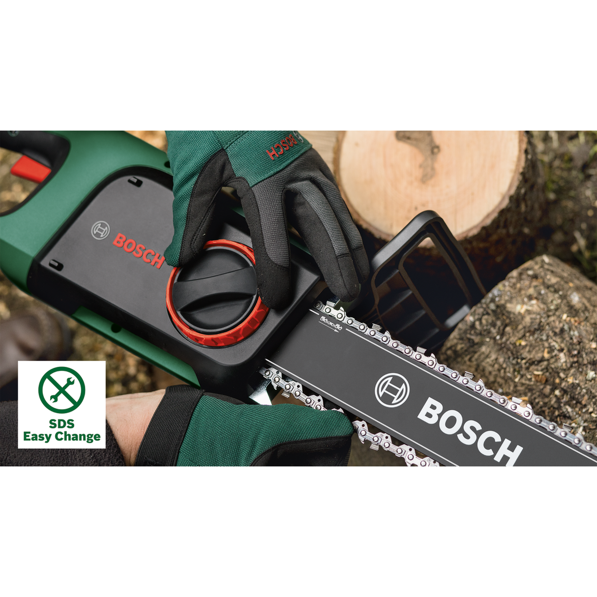 Bosch Garden Chainsaw UniversalChain 35 (1800W, 35cm bar, 12m/s chain, SDS system, auto-oil, 4.3kg)