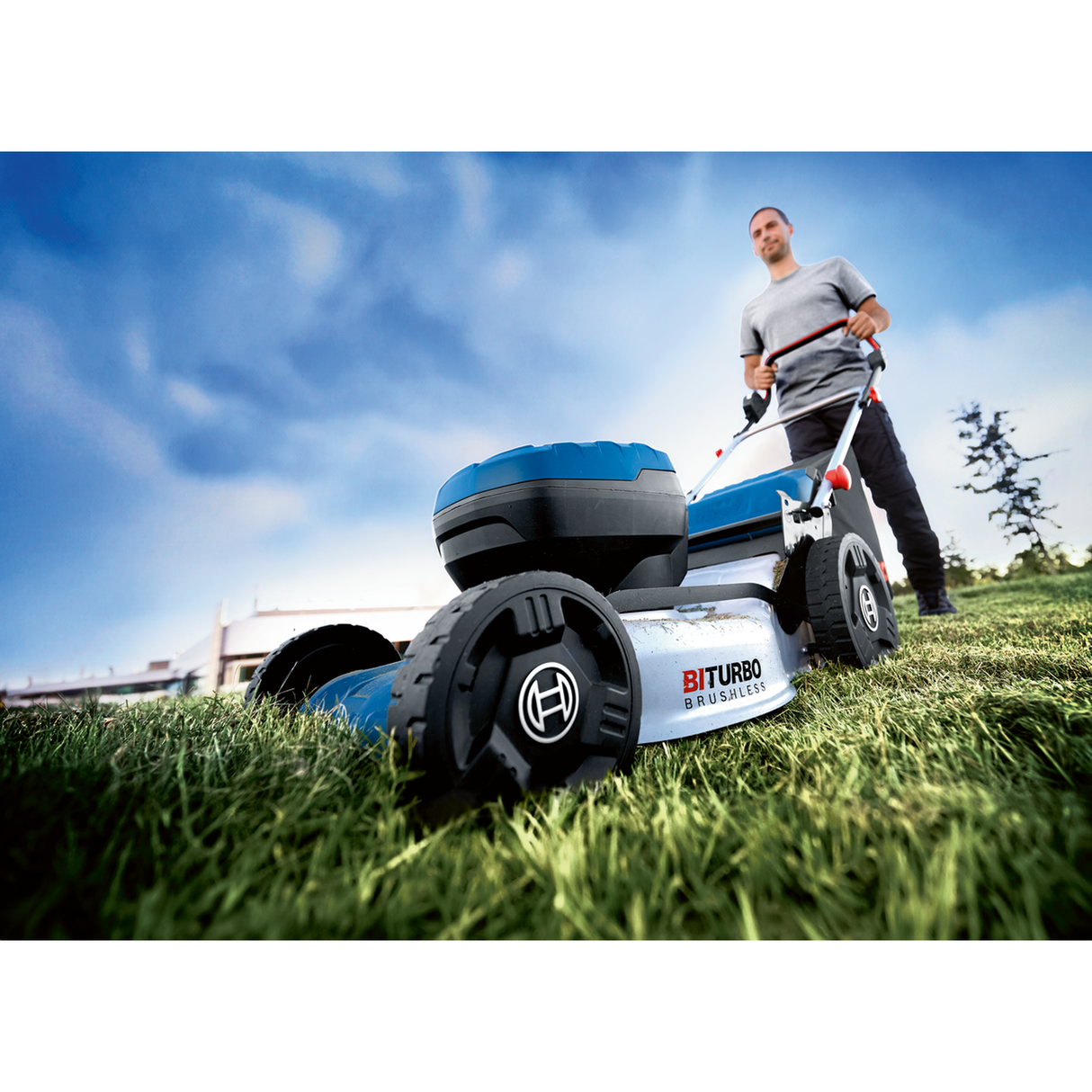 Bosch Professional Cordless Lawn Mower GRA 18V2-46 (36V, 46cm cutting, 60L bag, 6-level adj., brushless, 2x18V batt. req)
