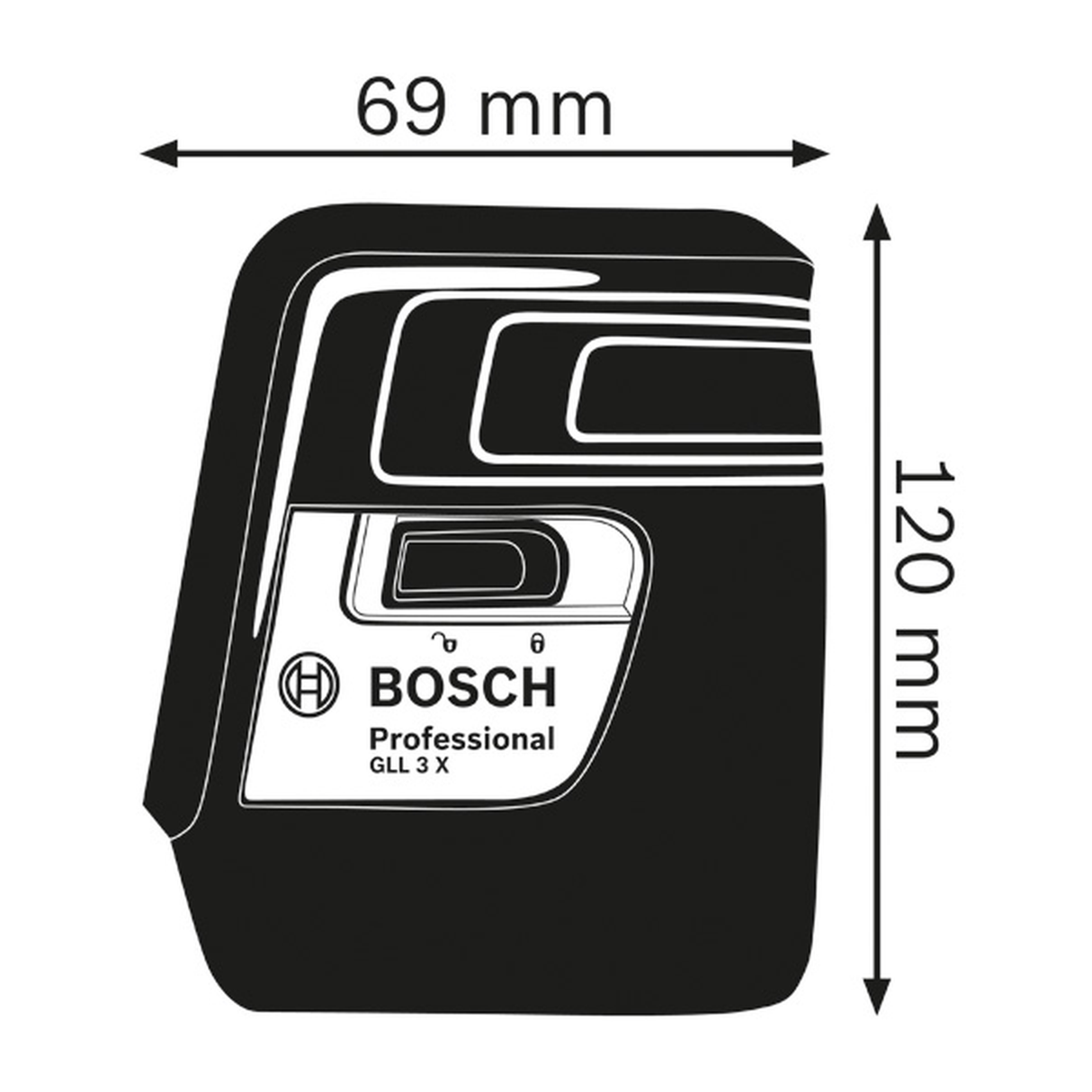 Bosch Professional Line Laser GLL 3X (3-line laser, Horizontal and 2 vertical lines, Easy to use for precise alignment)