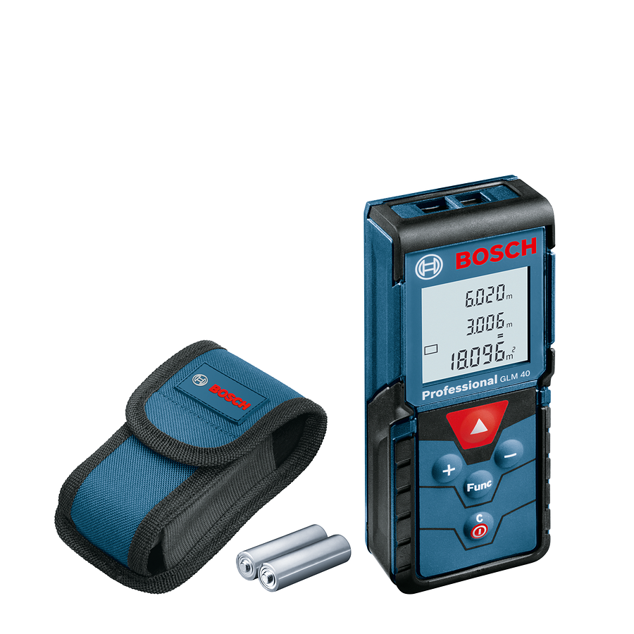 Bosch Professional Laser Measure GLM 40 (Up to 40m range, Area/Volume functions, Robust construction)